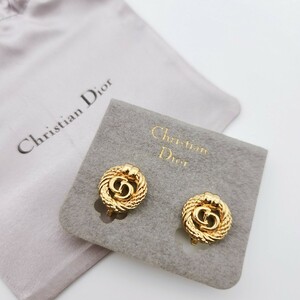 【人気】　Dior　イヤリング　ディオール　CD ロゴ　希少　刻印 アクセサリー ゴールド　ブランド 