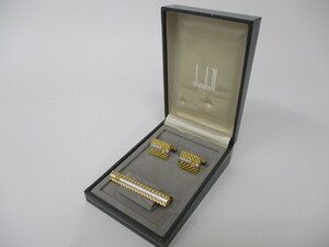 [5-124]dunhill Dunhill necktie pin * cuffs set beautiful goods 