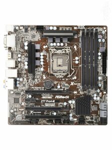 未使用に近い Asrock Z77 Pro4-M マザーボード Intel Z77 LGA 1155 MicroATX メモリ最大32G対応 保証あり　