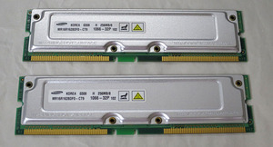 DELL original Samusung MR16R1628DF0-CT9 1066-32P 256MB RIMM 2 pieces set total 512MB C-RIMM 2 sheets attaching 