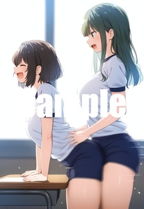 445 百合 体操服 レズパコ 疑似セックス ブルマ 巨乳 A4サイズ ポスター 高級業務用印刷機 光沢紙 高画質