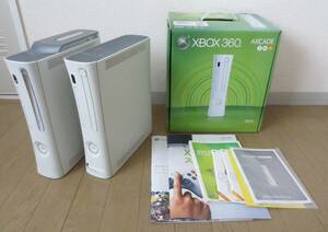 Microsoft XBOX 360 CONSOLE body only 2 pcs. set * operation not yet verification Junk 