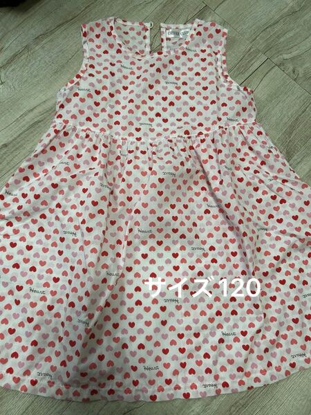 ノースリーブワンピース キッズワンピース ハート柄