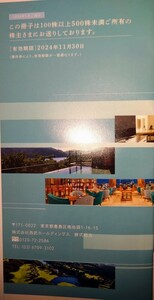 西武HD（西武鉄道）株主優待冊子（300株以上用。24年11月末迄有効）