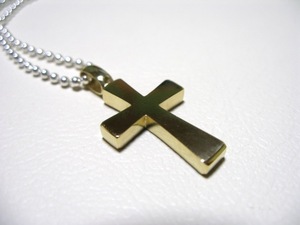 Art hand Auction Nino Chokin Flat Gold Cross Handmade 90b, Men's Accessories, necklace, gold