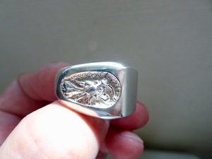 . tail engraving [. dragon signet ring ] hand made 178