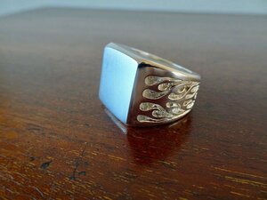 . tail engraving [ fire pattern signet ring ] hand made 262