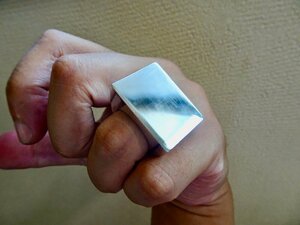 Art hand Auction Nino Chokin Big Signet Ring 2, Polishing Handmade 254, ring, Silver, No. 21~