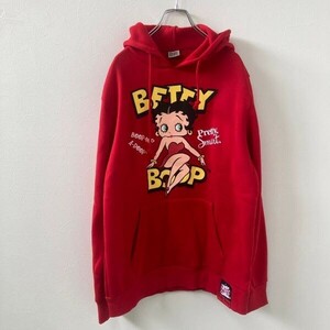 SK17 Betty Boop ベティ 長袖 プルオーバーパーカー レッド