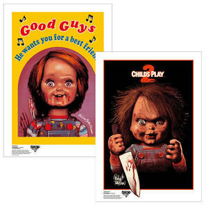 ロッキンジェリービーン Child's Play GOODGUYS & CHUCKY SILK SCREEN ポスター 2枚セット 新品正規 シリアルナンバー&サイン入 チャッキー