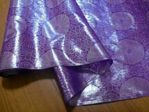 金襴錦・紫×シルバー銀糸・菊和柄紋生地（幅92cm×長さ1ｍ）延長可能_画像1