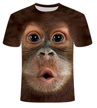 LDL209 # 3Dプリント オランウータン画 おもしろTシャツ ネタＴ 動物柄 半袖 トップス S～6XL サイズ選択あり　_画像1