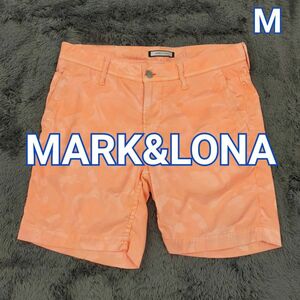 MARK&LONA マークアンドロナ ゴルフ ハーフパンツ ショートパンツ 薄オレンジ色 迷彩 柄 メンズ M