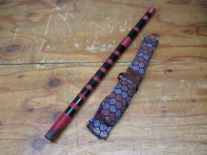  shinobue transverse flute six hole black coating red total volume ... for author new month? total length approximately 43.5cm weight approximately 57g traditional Japanese musical instrument woodwind instrument control 6k0511F-D02