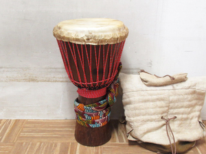  Jean be.. ethnic musical instrument surface width approximately 32. height approximately 62. coat ji boa -ru made percussion instrument percussion instruments futoshi hand drum case attaching control 6R0514A-I2