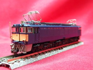  Manufacturers unknown N gauge EF63 electric locomotive car body * push car made of metal C wireless antenna bending have operation defect Junk control 6A0529D-YP