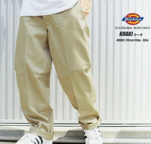 新品タグ付★Dickies ORIGINAL WORK PANTS【874】ディッキーズ ワークパンツ YKKジップ US企画 チノパン カーキ W32 34 サイズ有