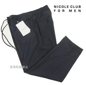 新品 春夏 ニコル　薄手 アンクルパンツ イージーパンツ　44/S　黒 ブラック　ストレッチ 軽量 イージーケア NICOLE CLUB FOR MEN