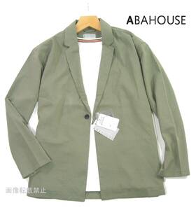 新品 春夏 アバハウス ABAHOUSE　清涼感 クールタッチ 薄手 サマージャケット　48/L　カーキ　冷感 テーラード トロピカル生地