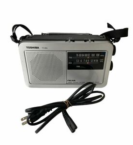 TOSHIBA 東芝 ポータブルラジオ AM/FMラジオ TY-HR2 シルバー 通電確認済み