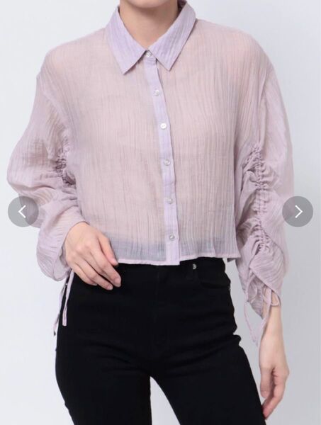 EMODA シャーリングシアーシャツ ピンク 春 夏 トップス