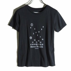 C2055f67　▼Maison Margiela メゾンマルジェラ 1/10▼　ナンバリングロゴ コンパクト Tシャツ ブラック S / 黒 コットン 春夏