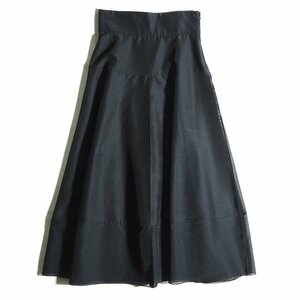 C2425H2 VIENA Iena V Span auger nji- flair skirt black 38 / black polyester long maxi height 23AW season less 