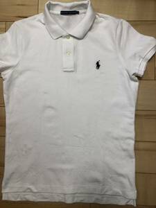  Ralph Lauren polo-shirt RALPH LAUREN white short sleeves POLO used beautiful goods 7f