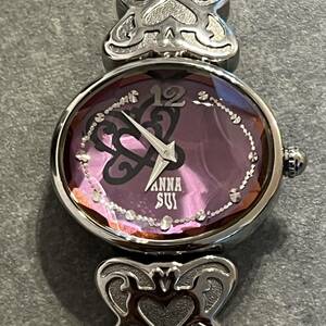 Anna Sui ANNA SUI 1N00-0PV0 wristwatch quarts quartz silver purple purple antique 