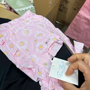 未使用 タグ付き 日本製 ワコール Prime Fleur エプロン ジュニア 子供女の子 サイズ110 綿100% 花柄 ピンク プリムフロール