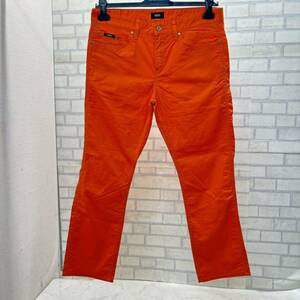 超美品 HUGO BOSS ストレッチ パンツ オレンジ メンズ ヒューゴボス 綿96% サイズ32/34