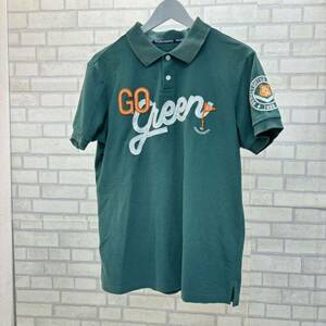 日本製 パーリーゲイツ 半袖ポロシャツ グリーン 緑 サイズ5 ゴルフウェア メンズ 