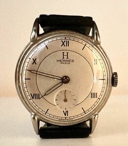 ウルトラレア ヴィンテージ メンズ腕時計 エルメス パリ ワークウェル手巻き　1950年代　極美品　 アンティーク