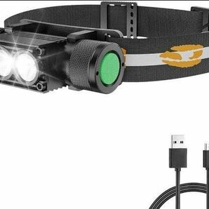 NPET LED ヘッドライト USB充電式 高輝度 超軽量 小型 防水防塵