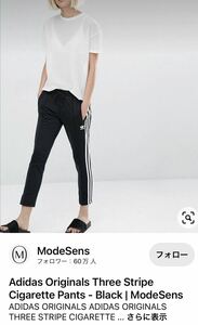 adidas七分丈シガレットパンツXSブラック黒