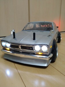 ハコスカ ボディ　gt-r GT-R RC ラジコン　電飾　シャシータミヤ 　TAMIYA　田宮　ドリフト