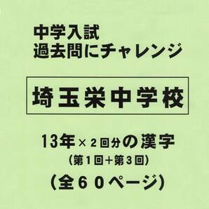 【特典付き】埼玉栄中学校（埼玉）の１３年分の過去問『漢字の読み・書き』