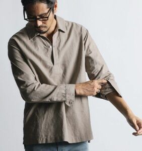 The DUFFER of ST.GEORGE　LINEN BLEND SKIPPER SHIRT: 綿麻素材 スキッパーシャツ