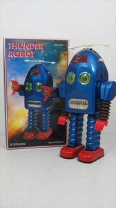 SCHYLLING HAHATOY THUNDER ROBOT ブルー バッテリー式 復刻品 ブリキ ロボット サンダー ロボット 箱付き 雑貨