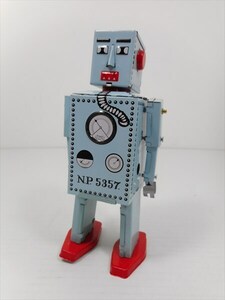リリプット ロボット ブリキ ゼンマイ式 ブルー 当時物 復刻品 世界最初のブリキロボット 雑貨