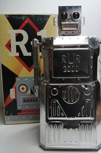 ROCKET USA R-1 ROBOT ONE silver tin plate battery type robot limitation specification box attaching miscellaneous goods 