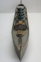 [珍品]増田屋 海の護 巡洋戦艦 榛名 ブリキ ゼンマイ式 1920～30年代 当時物 日本製 軍艦 箱付 戦艦 船 雑貨_画像4