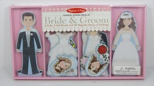 Melissa&Doug 新婦&新郎/Bride&Groom 木製着せ替え遊び人形 雑貨 [未開封品]