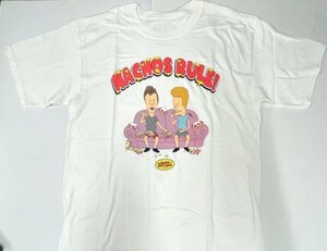 BEAVIS AND BUTT-HEAD プリントTシャツ Lサイズ ホワイト ビーバス バットヘッド 日本未発売 海外直輸入 ファッション雑貨 アメ雑