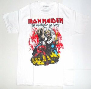 IRON MAIDEN プリントTシャツ Mサイズ ホワイト アイアン・メイデン 日本未発売 海外直輸入 ファッション雑貨 アメ雑