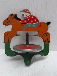 HORSE RACE JOCKEY TOP koma Showa Retro подлинная вещь сделано в Японии . миграция жестяная пластина Vintage скачки смешанные товары 