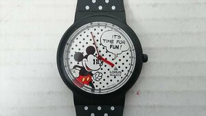 LORUS Disney ミッキーマウス 腕時計 ブラック/水玉 ウレタンベルト Watch ファッション ビンテージ 雑貨