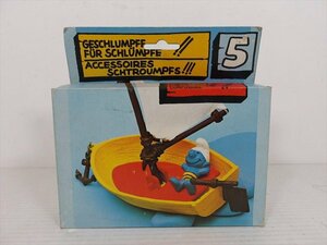 [ rare article ]Schleich Smurf Playset Sailboat 4.0070 Smurf Play set Vintage box attaching miscellaneous goods [ unused goods ]