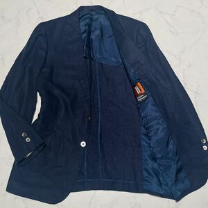  Beams [ сделано в Италии пик ткань!linen100%]BEAMS × Felice Tabbaso tailored jacket L размер лен глянец чувство ракушка кнопка темно-синий темно-синий 