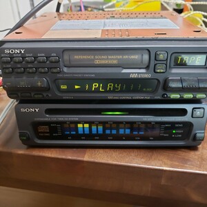  rare rare copper plating chassis Sony SONY that time thing old car cassette XR-U80Z CD deck equalizer CDX-U77Z set operation goods exterior beautiful 